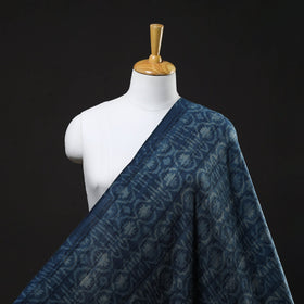  Blue Pure Wool Handloom Akola Print Fabric 