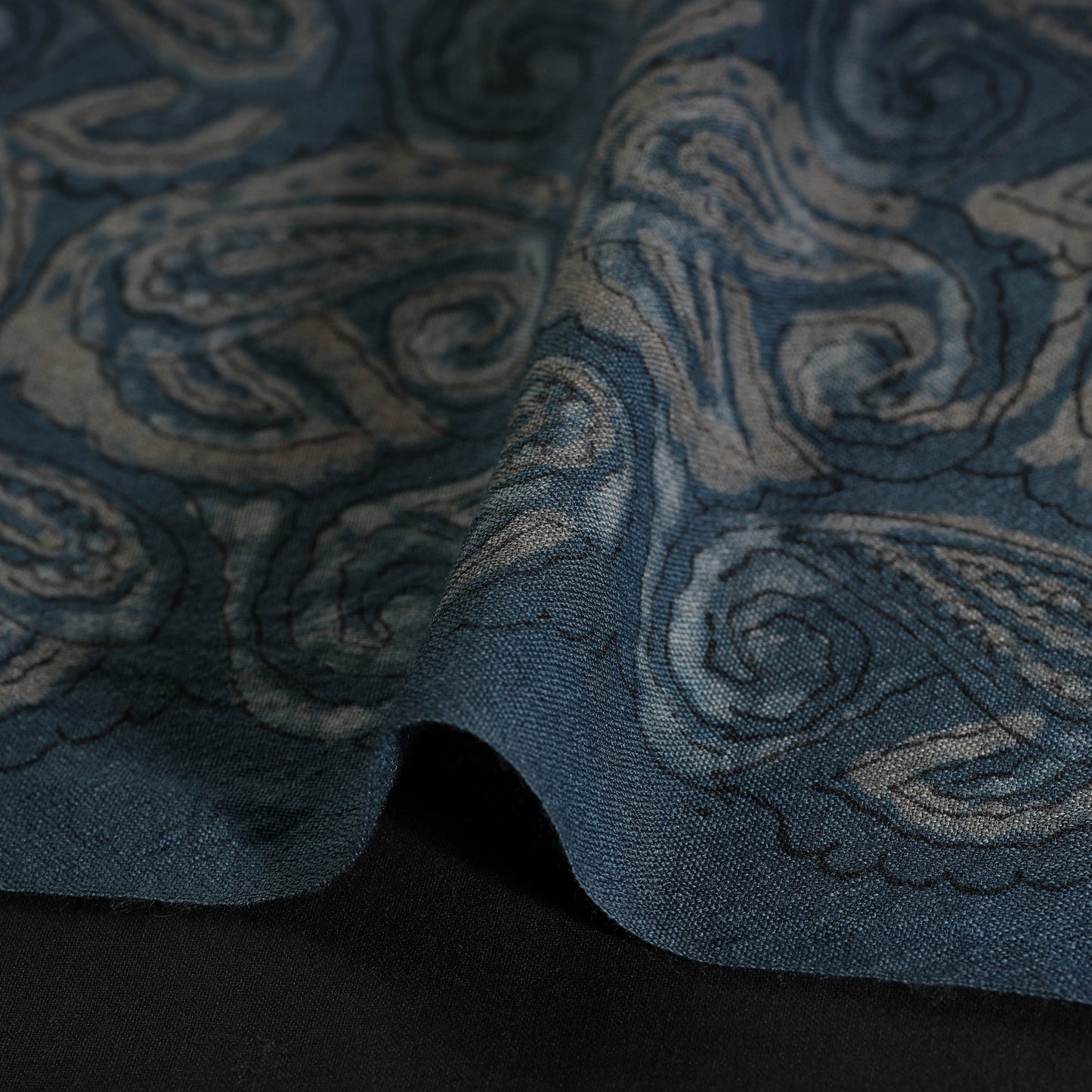 Blue - pure wool handloom akola fabric 13 - handcrafted