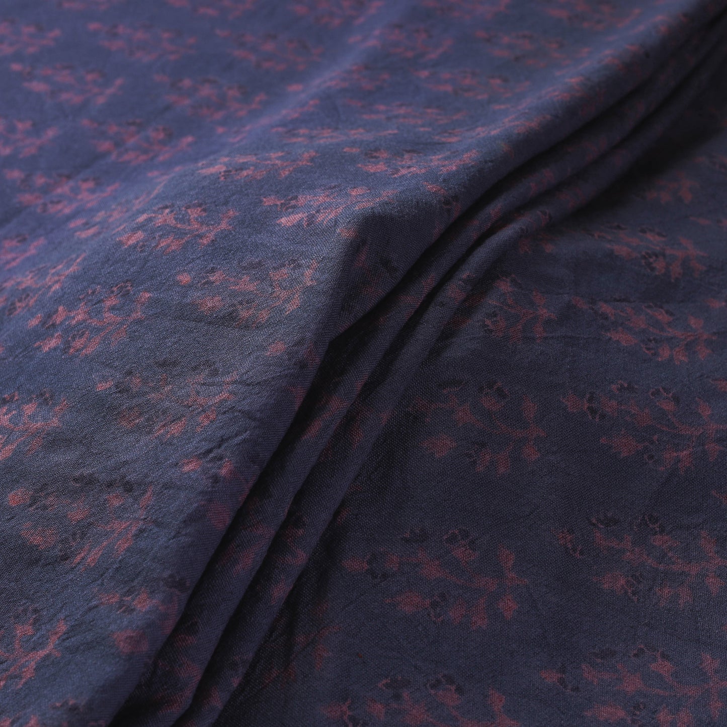 Blue - pure wool handloom natural dyed fabric 14