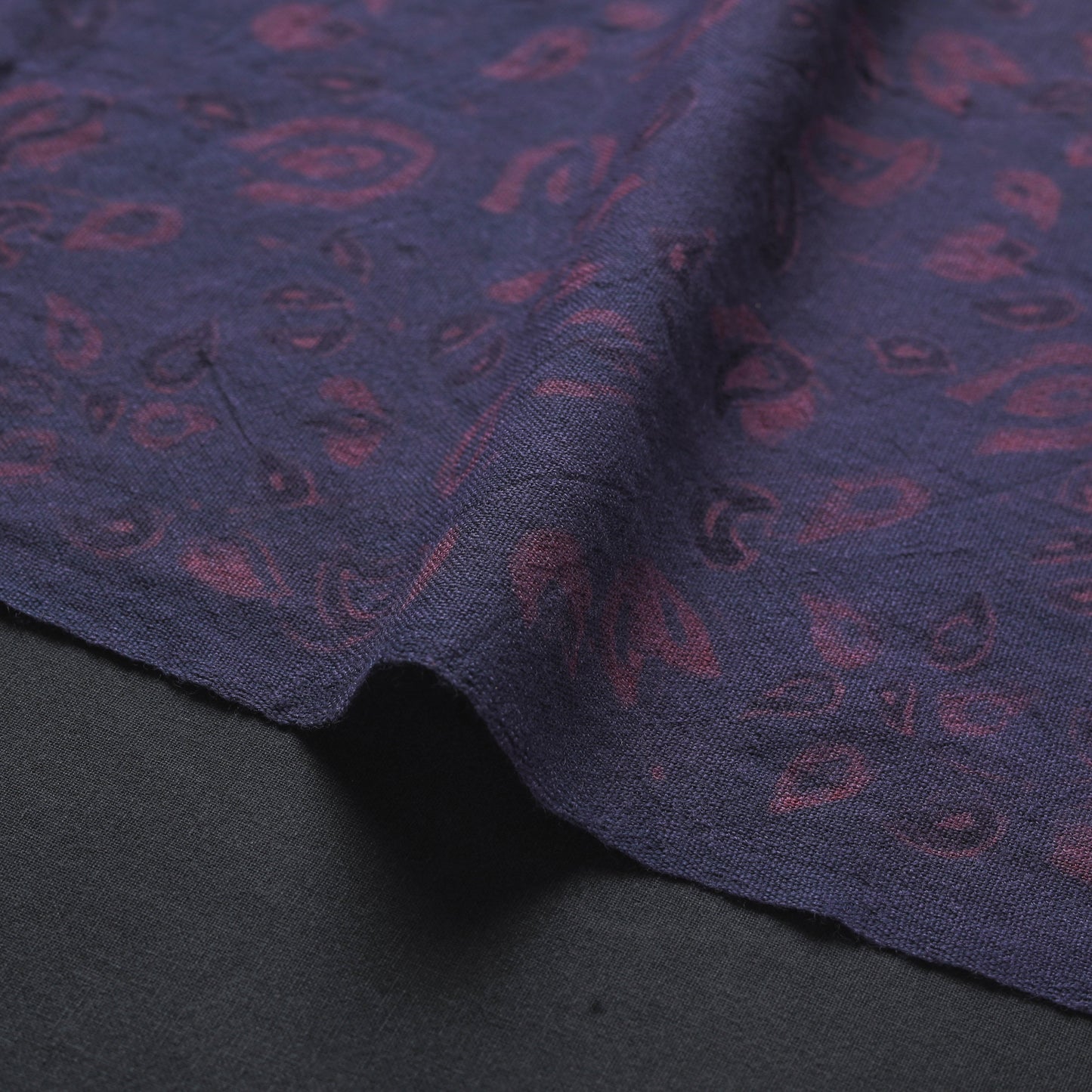 Blue - pure wool handloom natural dyed fabric 15