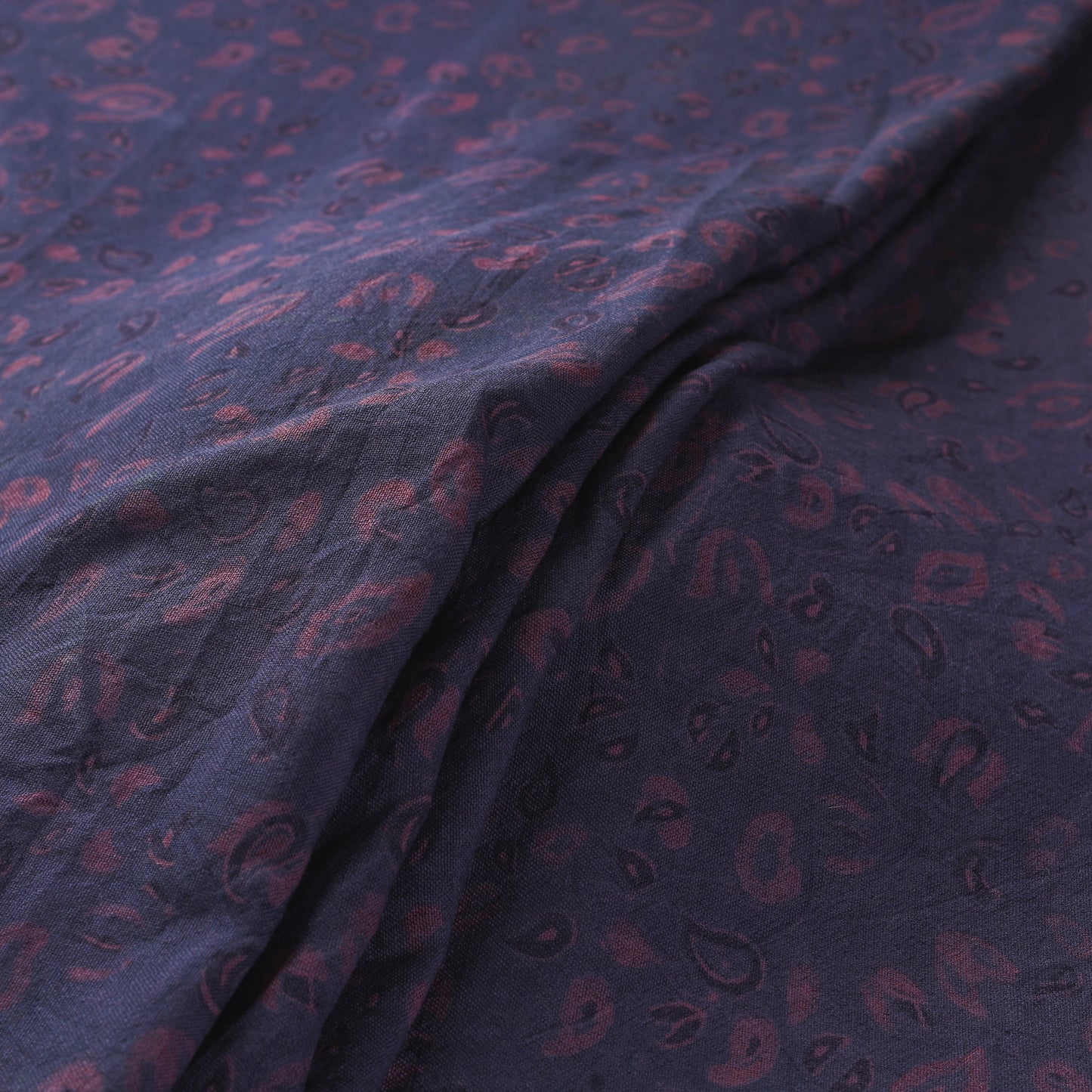 Blue - pure wool handloom natural dyed fabric 15