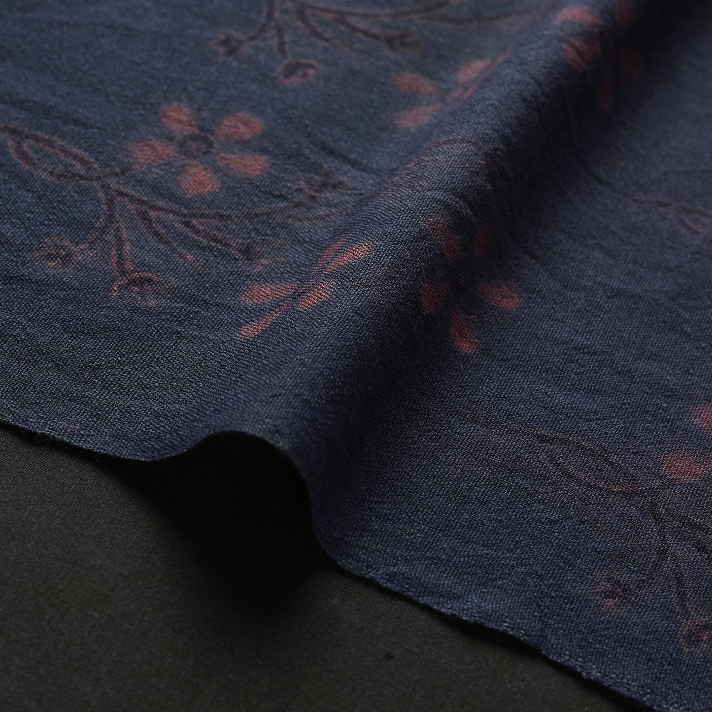 Grey - pure wool handloom natural dyed fabric 31