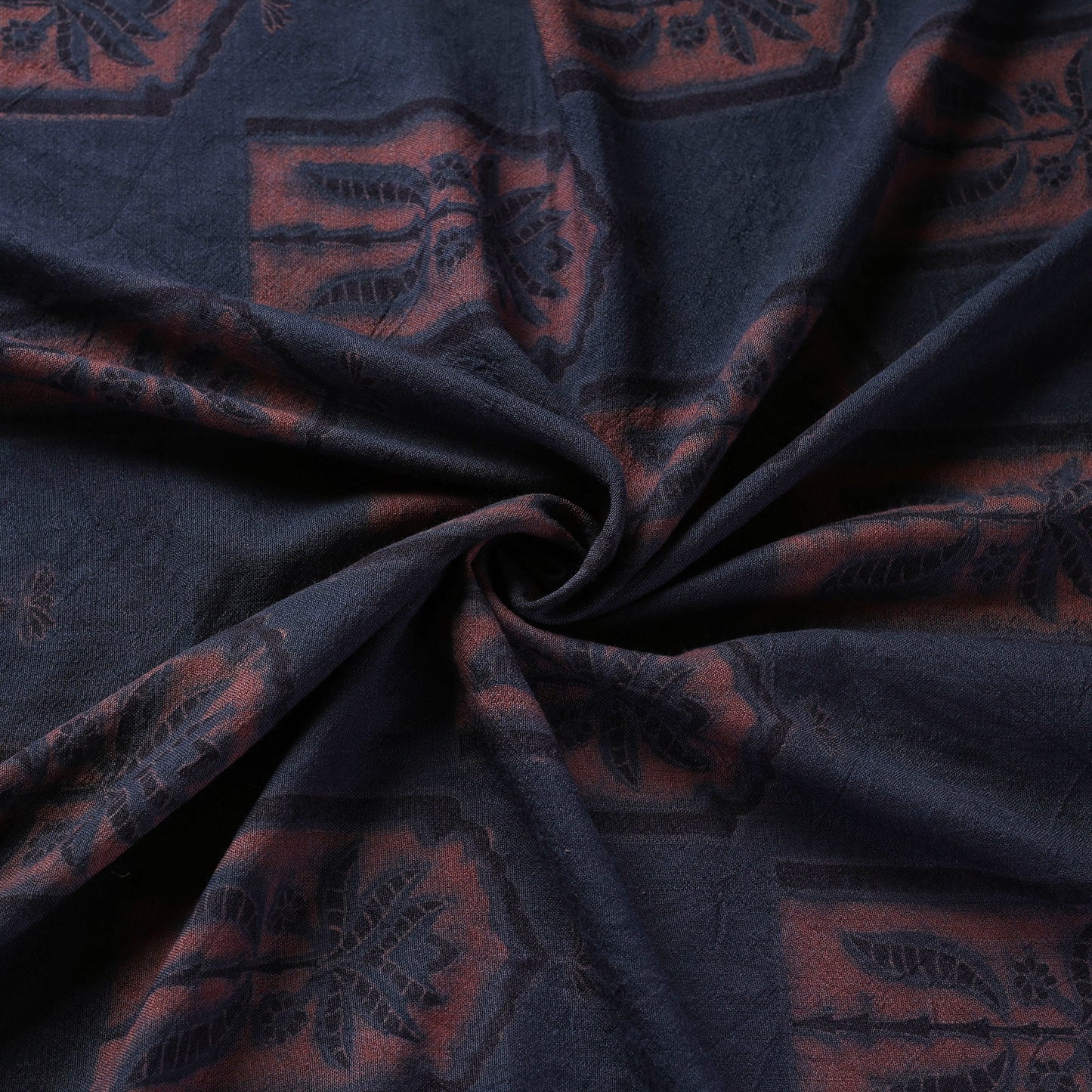 Blue - pure wool handloom natural dyed fabric 32