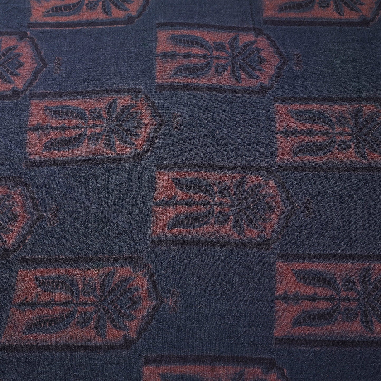 Blue - pure wool handloom natural dyed fabric 32