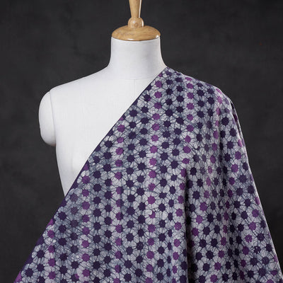 Buy Purple Hand Printed Cotton Batik Fabric