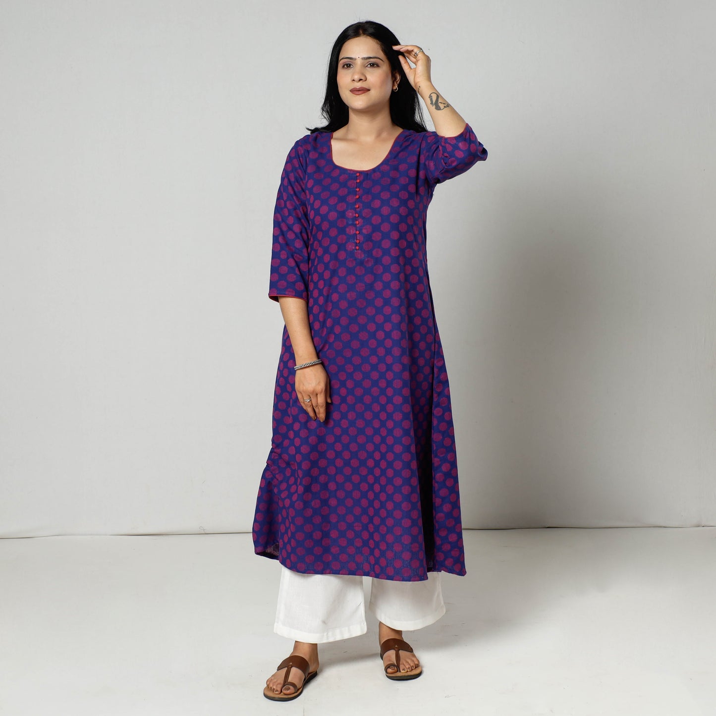 Buy Jacquard Cotton Long Kurta Online l iTokri.com