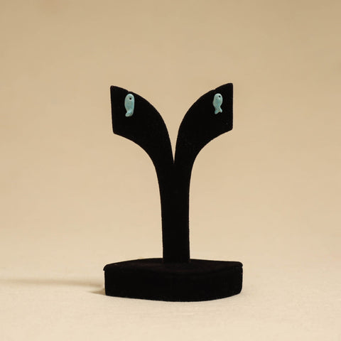 Quirklets handpainted clay stud earrings 43 - handcrafted