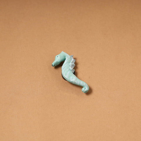 Blue - quirklets handpainted clay seahorse fridge magnet 25