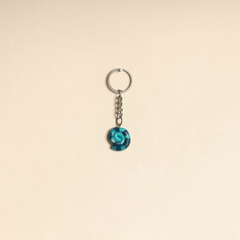 Blue - quirklets handpainted clay spiral snake keychain 05