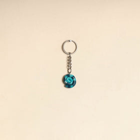 Blue - quirklets handpainted clay spiral snake keychain 05