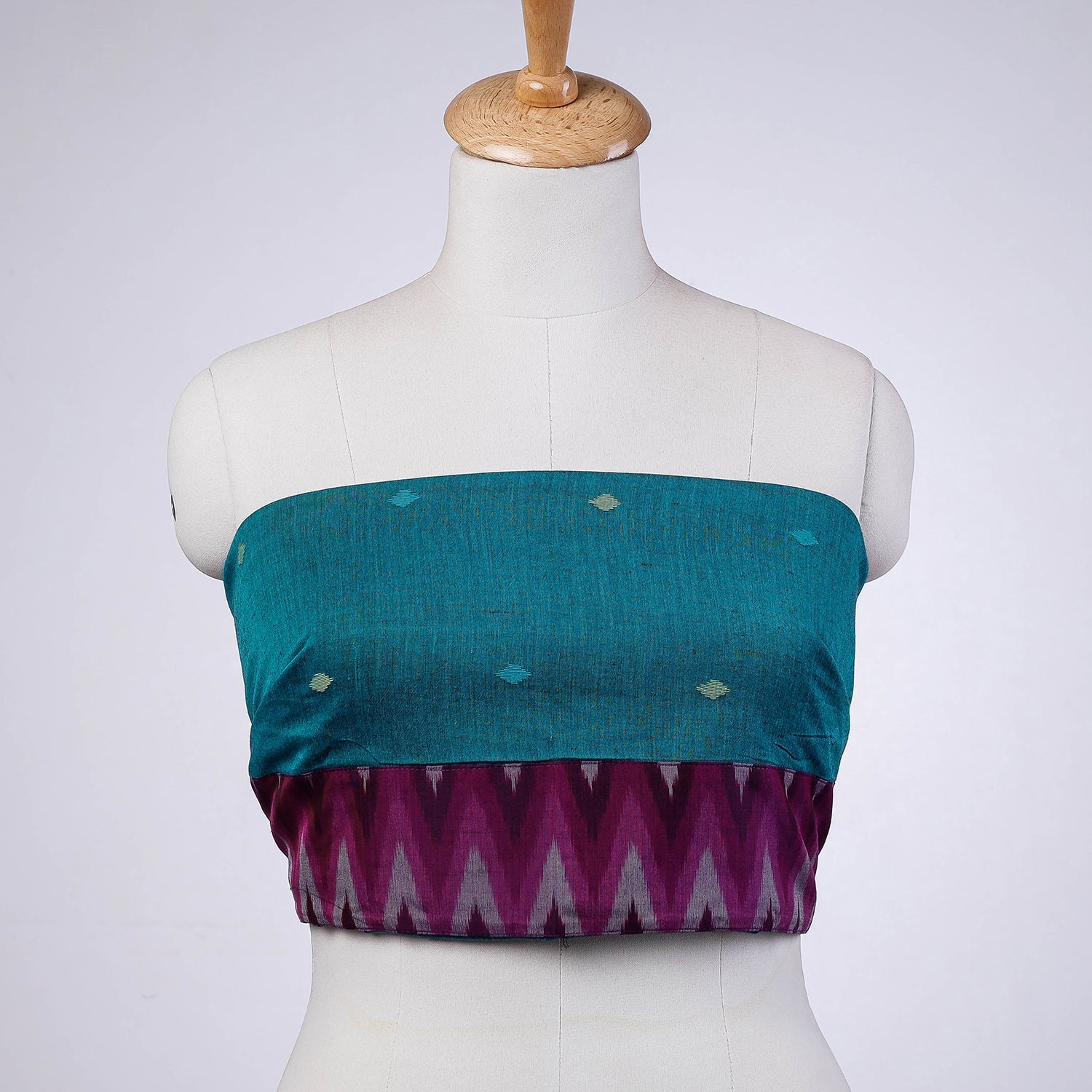 Blue - Rangoli Jamdani Cotton Blouse Piece