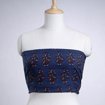 Buy Rangoli Ajrakh Block Printed Cotton Blouse Piece Online at iTokri.com