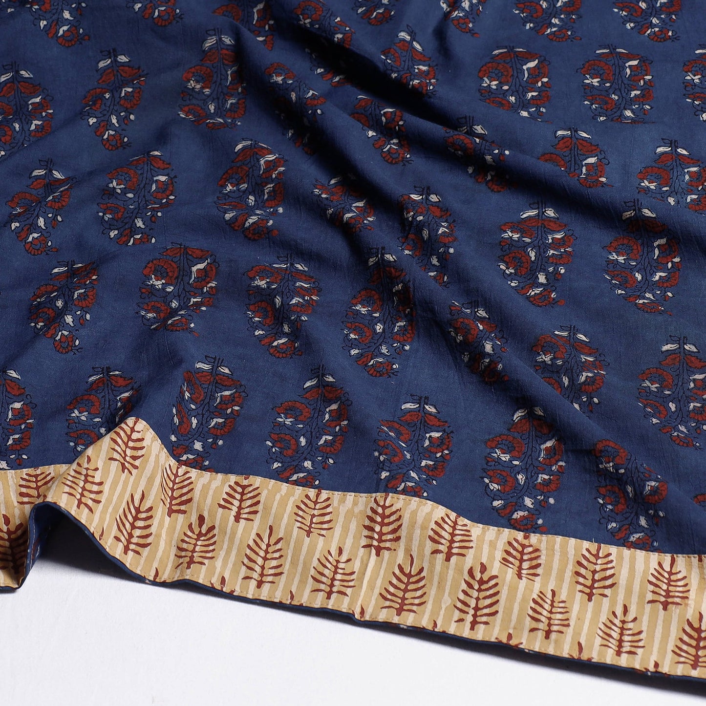 Buy Rangoli Ajrakh Block Printed Cotton Blouse Piece Online at iTokri.com