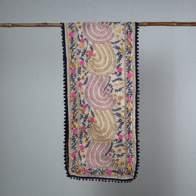 Blue Ranihati Chanderi Silk Embroidered Stole