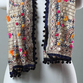 Blue Ranihati Chanderi Silk Embroidered Stole