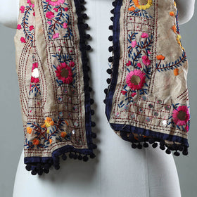 Blue Ranihati Chanderi Silk Embroidered Stole