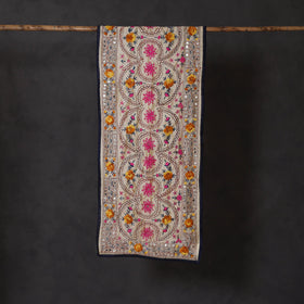 Blue Ranihati Chanderi Silk Hand Embroidered Stole