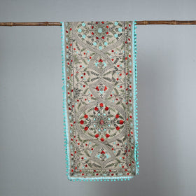 Blue Ranihati Chanderi Silk Embroidered Stole