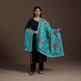  Ranihati Chanderi Silk Hand Embroidery Dupatta
