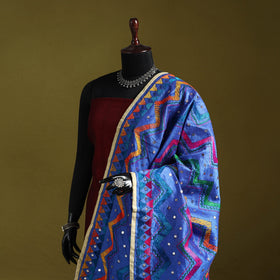 Ranihati chanderi silk zig zag hand embroidery dupatta 06