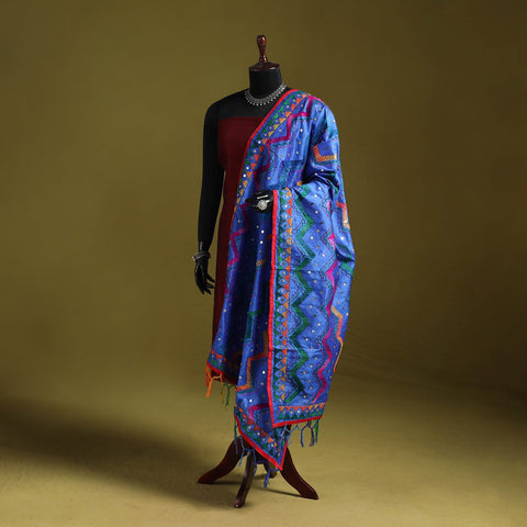 Ranihati chanderi silk zig zag hand embroidery dupatta 25