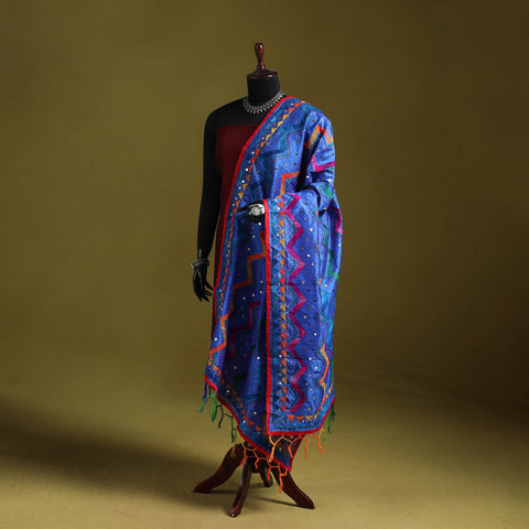 Ranihati chanderi silk zig zag hand embroidery dupatta 32