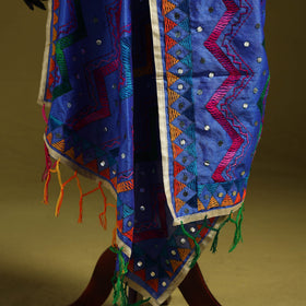 Ranihati chanderi silk zig zag hand embroidery dupatta 33