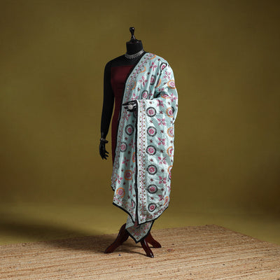 Ranihati chapa work chanderi silk hand embroidery dupatta