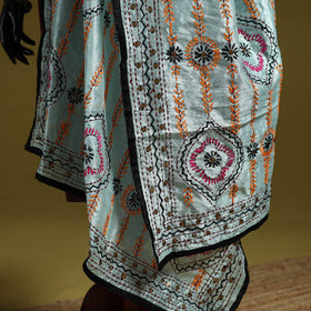 Ranihati chapa work chanderi silk hand embroidery dupatta