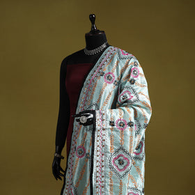Ranihati chapa work chanderi silk hand embroidery dupatta