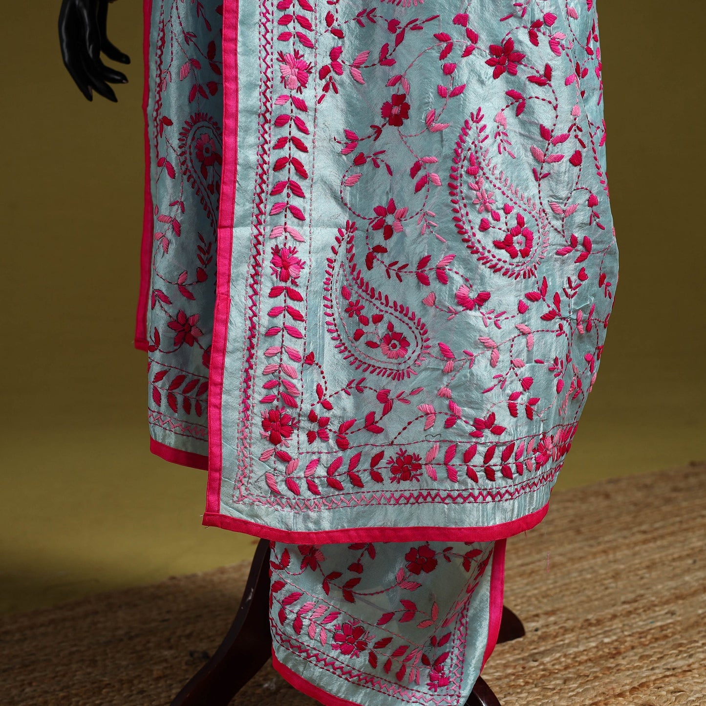 Ranihati chapa work chanderi silk hand embroidery dupatta