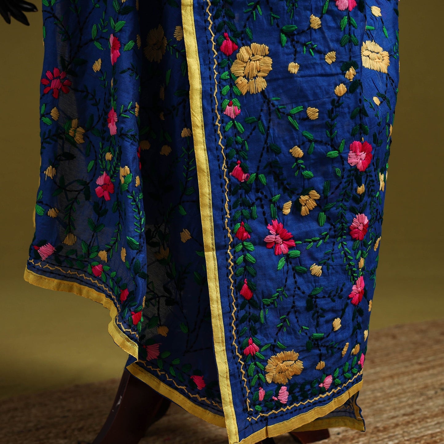 Ranihati chapa work chanderi silk hand embroidery dupatta