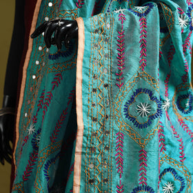 Ranihati chapa work chanderi silk hand embroidery dupatta