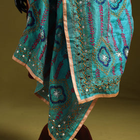 Ranihati chapa work chanderi silk hand embroidery dupatta