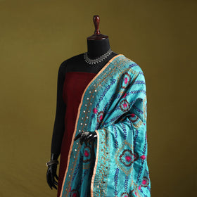 Ranihati chapa work chanderi silk hand embroidery dupatta