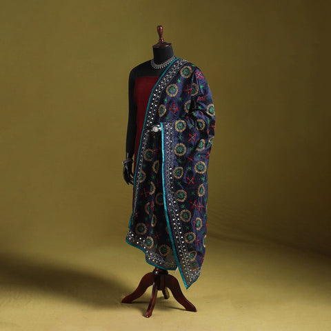 Ranihati chapa work chanderi silk hand embroidery dupatta