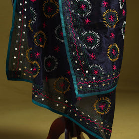 Ranihati chapa work chanderi silk hand embroidery dupatta
