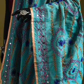 Ranihati chapa work chanderi silk hand embroidery dupatta