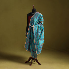 Ranihati chapa work chanderi silk hand embroidery dupatta