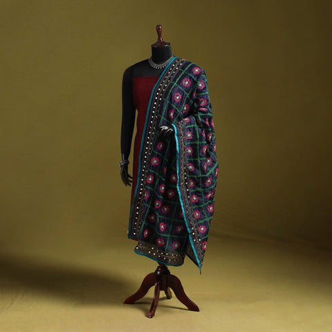 Ranihati chapa work chanderi silk hand embroidery dupatta