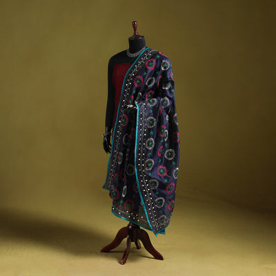 Ranihati chapa work chanderi silk hand embroidery dupatta