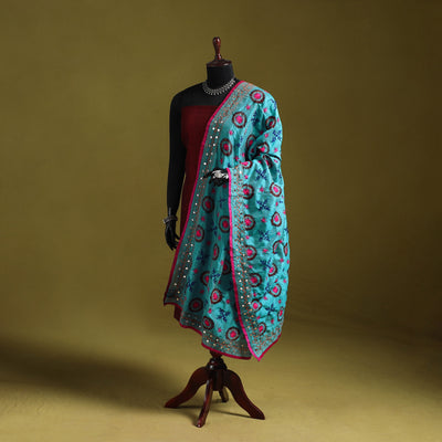 Ranihati chapa work chanderi silk hand embroidery dupatta