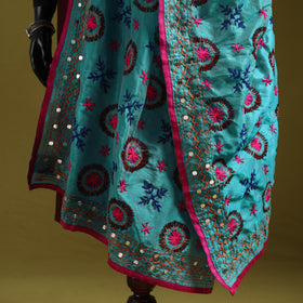 Ranihati chapa work chanderi silk hand embroidery dupatta