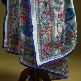 Ranihati madhubani chapa work chanderi silk hand embroidery