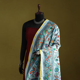 Ranihati madhubani chapa work chanderi silk hand embroidery