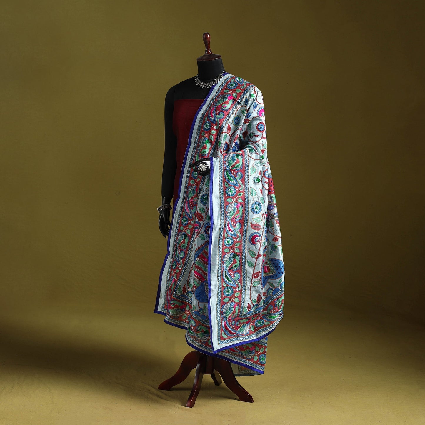 Ranihati madhubani chapa work chanderi silk hand embroidery