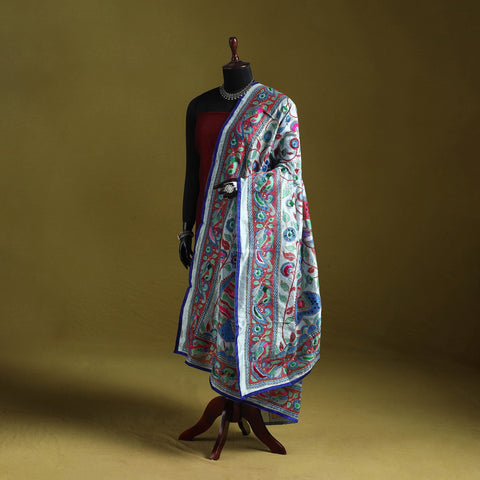 Ranihati madhubani chapa work chanderi silk hand embroidery