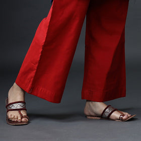 Blue & red phulia jamdani silk kurta with palazzo dupatta