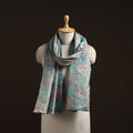 Blue - reversible silk bengal hand kantha stitch stole 142