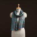 Blue - reversible silk bengal hand kantha stitch stole 172